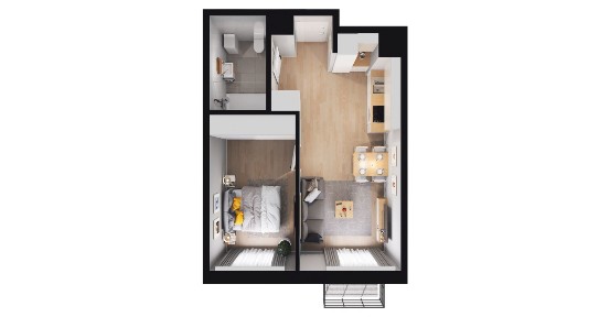 2-pokojowe mieszkanie 38m2 + balkon Bezpośrednio