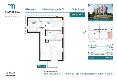3-pokojowe mieszkanie 69m2 + balkon Bezpośrednio