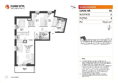 4-pokojowe mieszkanie 70m2 + balkon
