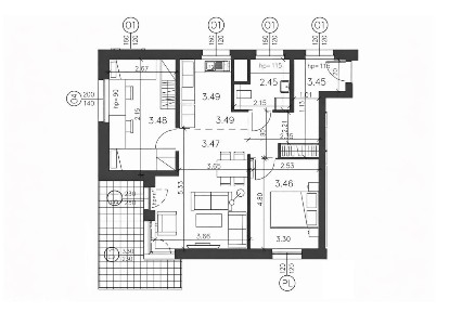 Gotowe! 3pok. 60,75m² 1p. Balkon 11,80m² 0%