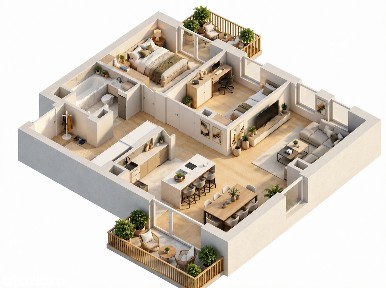 3 pokoje | 67,97 m² | 2 balkony | Kątova Park