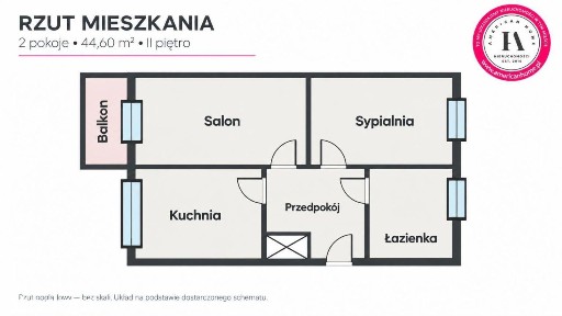 2 pokoje z balkonem