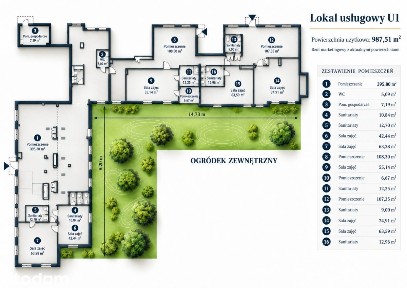 Lokal usługowy 987 m² z ogródkiem i możliwością po