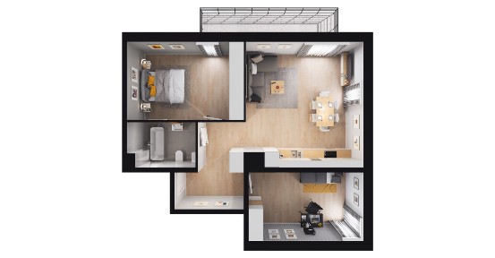 3-pokojowe mieszkanie 65m2 + balkon Bezpośrednio