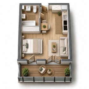 Kawalerka z możliwością 2 pokoi | loggia 8,3m2 | GOTOWE DO ODBIORU