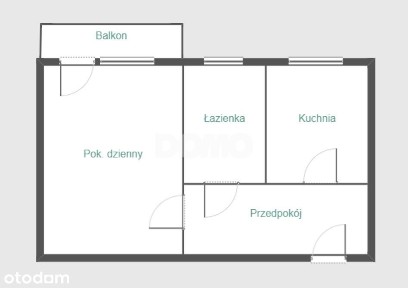 36,7 m² | Balkon | Oddzielna kuchnia | Gdańsk Niedźwiednik