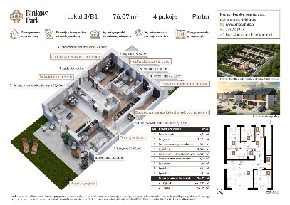 Binków Park - Apartament B1 - Ogródek - Parking - BEZCZYNSZOWY