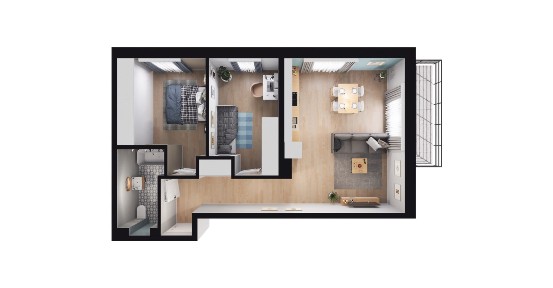 3-pokojowe mieszkanie 55m2 + balkon Bezpośrednio