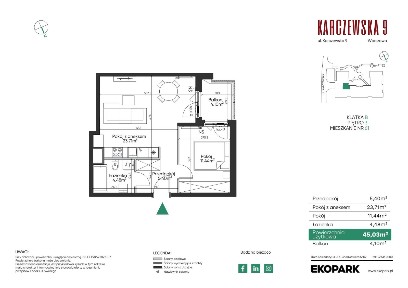 2-pokojowe mieszkanie 45m2 + balkon