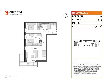 3-pokojowe mieszkanie 62m2 + balkon