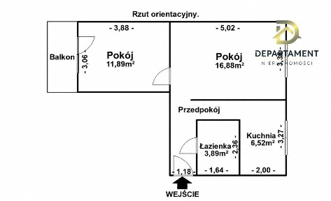 Mieszkanie 2 pokoje z balkonem | 1 piętro