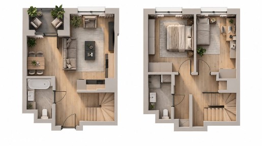 Dwupoziomowe | 3 pokoje | 2 łazienki | loggia