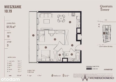 3 pokoje | 57,98 m² | 10 piętro | taras 11,50 m² | centrum Wrocławia