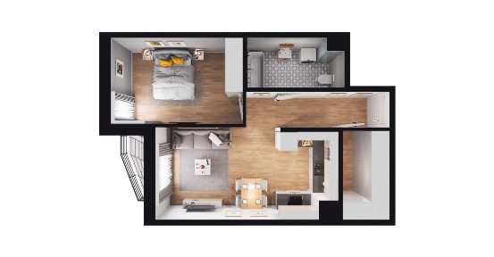2-pokojowe mieszkanie 47m2 + balkon Bezpośrednio
