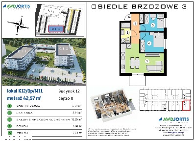 3-pokojowe mieszkanie 42m2 Bez Prowizji