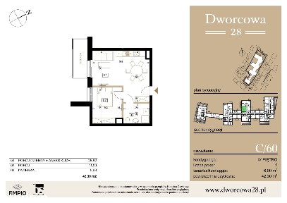 Dworcowa 28| mieszkanie 2-pok. | C/60