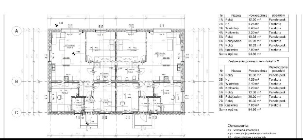 Dom na parterze każda połówka 100 m² plus 30 m² urzytkowe poddasze