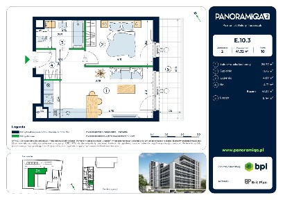 2-pokojowe mieszkanie 41m2 + loggia