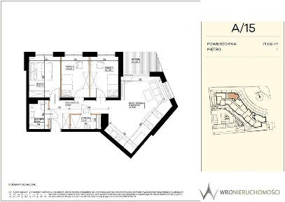 4 pokoje | 71,05 m² | balkon 6,39 m² | garaż podziemny