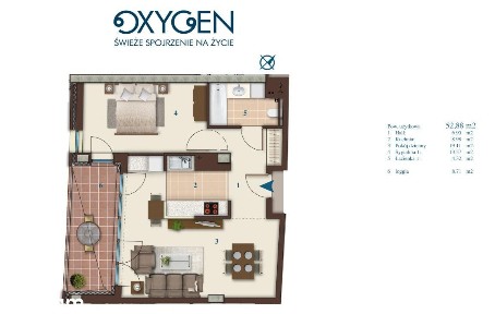 Ciche, dwupokojowe mieszkanie w Oxygen