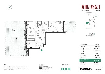 3-pokojowe mieszkanie 74m2 + 2 ogródki