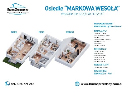 GOTOWY DO WYKOŃCZENIA SEGMENT+2MP+OGRÓDEK 57m2+PODDASZE