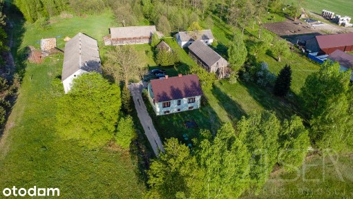 Siedlisko 4,83 Ha, Dom wolnostojący i 5 bud. Gosp.