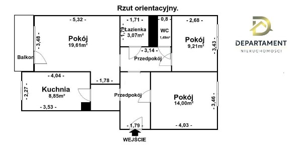 Mieszkanie 3 pokoje z balkonem | Świętochłowice