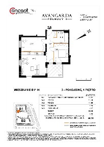 Mieszkanie 3-pokojowe, 64,11 m2 | B1/14