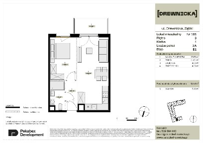2-pokojowe mieszkanie 43m2 + balkon