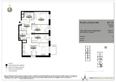 Nowe mieszkanie 4 pokoje, 73,87 m² - Iwiny