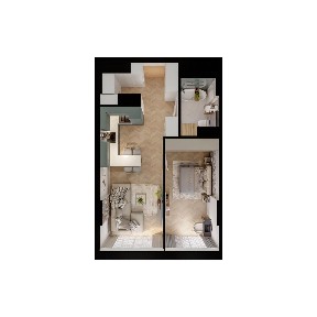 Mieszkanie 46,36 m² | Mocha Tower | 25 ostatnie piętro