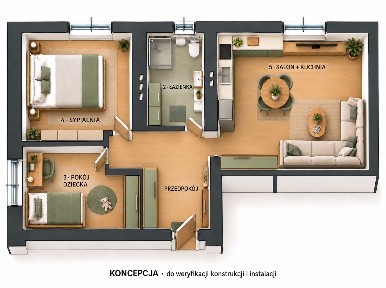 Mieszkanie 49,7 m², 2 pok, kuchnia, Las Kabacki, garaż, BEZPOŚREDNIO