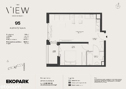 2-pokojowe mieszkanie 45m2 + loggia