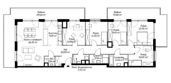 HIT! Apartament 124 m² | 6 pokoi | 2 duże balkony | Wysoki standard