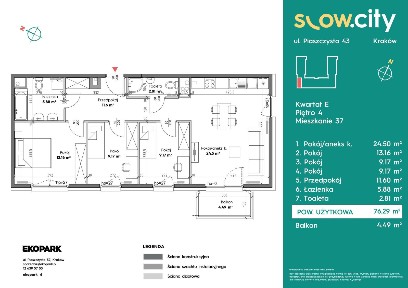 4-pokojowe mieszkanie 76m2 + balkon Bezpośrednio