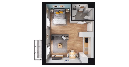 1-pokojowe mieszkanie 31m2 + balkon Bezpośrednio