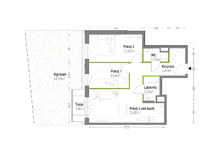 Super układ z dwoma łazienkami, pięknym prywatnym OGRÓDKIEM, TOP punkt