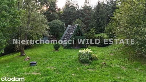 Na sprzedaż urokliwa działka przy potoku z domkiem