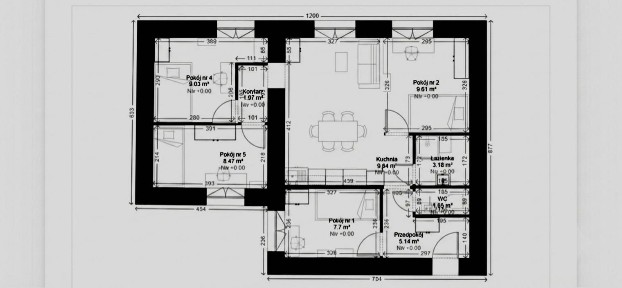4 sypialnie dla rodziny + salon z kuchnia z cegłą 20m² | Gdańska 64