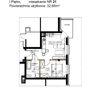 Osiedle Grunwaldzkie. 2 pokoje - 32,85 m2