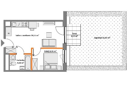 Osobna sypialnia i salon | 35 m² | Własny ogródek z tarasem | Bielany