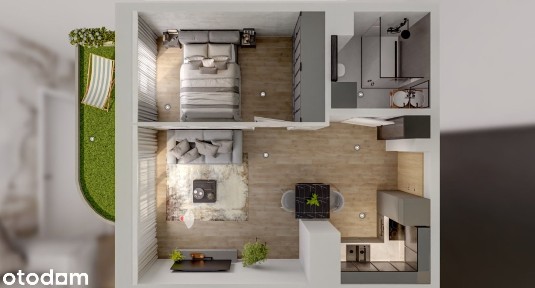 Ustawne 40 m² z tarasem 10 m², Garaż, Komórka, Włochy