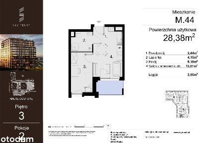 2-pokojowe mieszkanie 28m2 + loggia Bez Prowizji