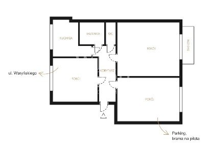 Przestronne 3 pokoje z balkonem, parking za bramą, 64 m2, Gd. Wrzeszcz