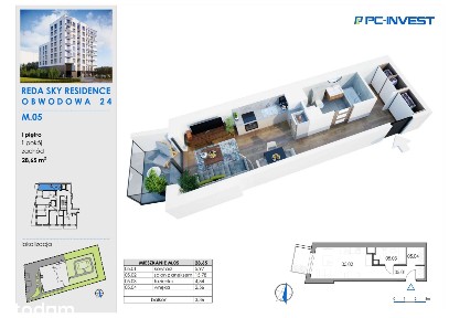 1-pokojowe mieszkanie 28m2 + balkon Bez Prowizji