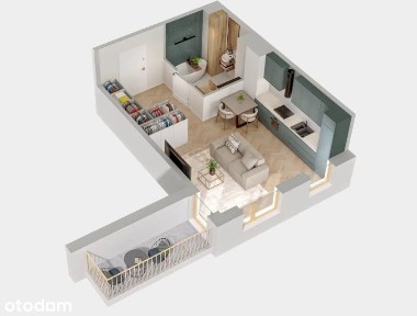 Rabat -1700zł/m2! 1pok.+kuchnia 34,99m2 IIp balkon