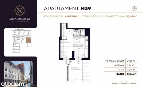 Kompaktowy unikat 33,13 m² z tarasem 11,49