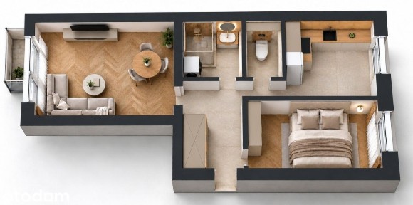 2 pokoje / Czechów / 38,72m2