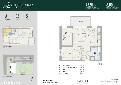 mieszkanie 45,91m2 Zielone Tarasy SOHO